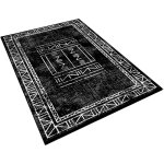 Wellhome tapis salon en polyester aztque noir - 80x120cm