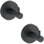 Patre wenko bosio black inox 2er set crochet mural noir patre murale noire patre inox salle de bain ...