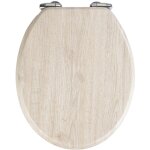 Wenko - abattant wc avec frein de chute, abattant wc original chne gris avec fixation inox, mdf, 35. ...