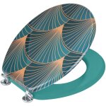 Wenko - abattant wc mdf 'aira' style art d�co, abattant toilettes fixation acier inoxydable, mdf certifi� ...