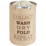 Bac  linge ringo, panier  linge sale, capacit 68l, polyester,  40 x 54 cm, beige - wenko
