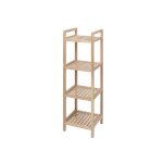 Wenko - colonne meuble rangement, tagre en bois sur pied acina, 4 niveaux, bois certifi fsc, 35x110x35 ...