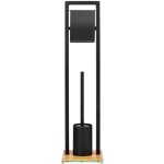 Combin wc 2en1 bambusa wenko drouleur papier toilette et brosse wc  tte remplaable, acier laqu ...