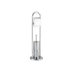 Stand wc - porte brosse wenko vasto inox  22 cm brillant anti - odeurs avec porte - brosse et support ...