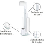 Combin wc rivalta serviteur 3 en 1 wenko accessoire toilettes, brosse wc, drouleur et stockage papier ...