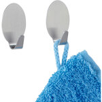 Crochet mural porte serviette, lot de 2 crochets muraux porte manteau, fixation sans perage, adhsif ...