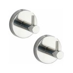 Crochet mural wenko bosio inox brillant 2 pi�ces salle de bain crochet mural design pat�re murale inox ...