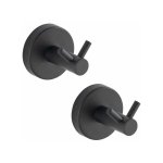 Crochet mural wenko patre noire bosio black inox 2 pices 5, 5 cm patre salle de bain crochet mural ...