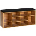 Wenko - meuble � chaussures avec si�ge loft noir, marron