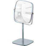 Wenko miroir grossissant x5, miroir maquillage sur pied, design carr, acier, 14x14 cm, chrom