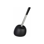 Porte brosse wc cramique polaris, brosse wc noire, cramique, 5x36x14, 5 cm, noir mat - wenko