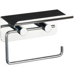 Porte papier toilette mural avec support smartphone, support papier toilette fixation sans perage, acier ...