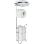 Serviteur wc 3en1 rack wenko drouleur papier toilette sur pied avec tagre de rangement et range papier ...