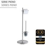 Serviteur wc 2en1, distributeur papier toilette et brosse wc, pieno, brosse wc noire, acier inox, ø25, ... Serviteur wc 2en1, distributeur papier toilette et brosse wc, pieno, brosse wc noire, acier inox, ø25, ...