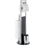 Combin wc ravina 3en1 wenko brosse wc et drouleur papier toilette, range pq jusqu' 3 rouleaux, acier ...