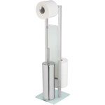 Combin wc rivalta serviteur 3 en 1 wenko brosse wc ferme, drouleur stockage papier toilette, acier ...