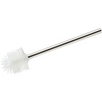 Brosse wc de rechange silicone avec manche acier inox, brosse wc silicone blanc, acier inox - silicone, ...