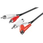 Cable audio 2xrca m / m 1, 5m avec continuit� (noir)