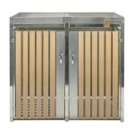 Westmann - box pour poubelles en acier inoxydable pour 2 poubelles