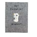Whippet, lvrier anglais - protge passeport pour chien, protge document, cadeau voyage art - dog