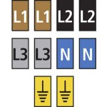 Hellermanntyton - wic2 - l1, l2, l3, n, earth - pa66 - mix clip de marquage impression l1, l2, l3, n, ...