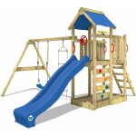 Wickey - aire de jeux portique bois multiflyer avec balanoire et toboggan maison enfant exterieur avec ...