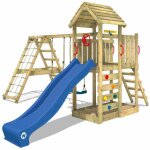 Wickey - aire de jeux portique bois rocketflyer avec balanoire et toboggan maison enfant exterieur avec ...