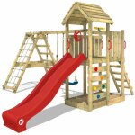 Wickey - aire de jeux portique bois rocketflyer avec balanoire et toboggan maison enfant exterieur avec ...