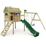 Wickey smart travel cabane sur pilotis avec balan�oire et cabane en vert