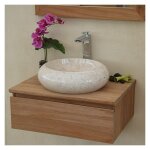 Meuble suspendu 1 tiroir en teck massif 60 cm khal��