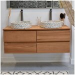 Meuble suspendu 4 tiroirs en teck massif 120 cm kharart