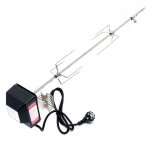 Wiltec 2x fourches  viande tournebroche bbq 70cm 230v acier fin grillade rtisserie grill barbecue accessoire ...