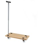 Wiltec chariot de transport avec poign�e 575 x 290 x 650 mm, capacit� de charge 200 kg, plateau en bois ...