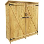 Abri de jardin ? 1350 x 500 x 1540 mm ? en bois d'�pic�a ? avec toit en bitume et 2 portes ? cabane remise ...