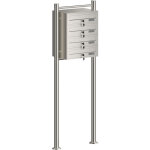 Wiltec - bo�te aux lettres sur pieds acier inox 513 x 270 x 1500 mm, avec 4 compartiments verrouillables ...