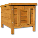 Wiltec - cabane pour chat 420x515x430 mm en bois d'pica, abri pour petits animaux avec toit ouvrable ...