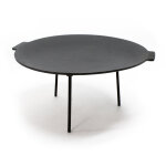 Wiltec dutch oven plaque gril bbq fonte ronde 44cm hauteur 35cm support 3 pieds effet antiadhsif plancha ...