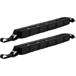 Wiltec - jeu de barre de toit transversale universelles noir 75kg 2 sangles de fixation oxford 600d porte ...