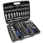 Wiltec jeu de cl�s � douilles 108 pcs. coffret � cliquet entra�nement 1 / 2  (12, 5mm) et 1 / 4  (6, ...