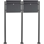 Wiltec - kit 2x bo�te aux lettres v13 avec pied de support double, verrouillable couleur antrahcite, ...