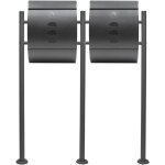 Wiltec - kit 2x bo�te aux lettres v18 & porte - journaux avec pied de support double, verrouillable, ...
