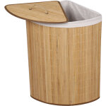 Panier  linge pliable bambou clair 57l sac en lin corbeille rectangulaire couvercle bac  linge panier ...