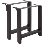 Wiltec ? pieds de table en acier noir ? dimensions 600 x 240 x 720 mm ? rev�tement par poudre ? support ...