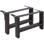 Wiltec - pieds de table basse chevet en profil carr� - 640 x 240 x 400 mm - couleur noire - en acier ...