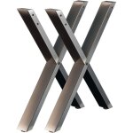 Wiltec ? pieds de table en forme de x 600 x 40 x 720 mm ? acier verni noir ? montage facile ? stabilit� ...