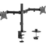 Wiltec support 2 �crans jusqu'� 32 pouces 2x ordinateur 9 kg ressort � gaz fixation de table vesa 75 ...