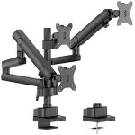 Wiltec - support tv triple pour 3 crans 17' - 27' ? fixation sur bureau orientable + 45 - - 45 et ...
