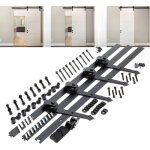 Wiltec - syst�me pour porte coulissante syst�me galandage pour 2 portes rail de 366 cm jusqu'� 150 kg ...