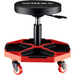 Wiltec tabouret d'atelier avec tablette, r�glable en hauteur de 37 � 52 cm, avec roulettes jusqu'� 136 ...