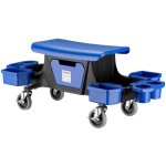 Wiltec - tabouret mcanicien 990 x 470 x 400 mm noir rouge 6 compartiments outils servante d'atelier ...
